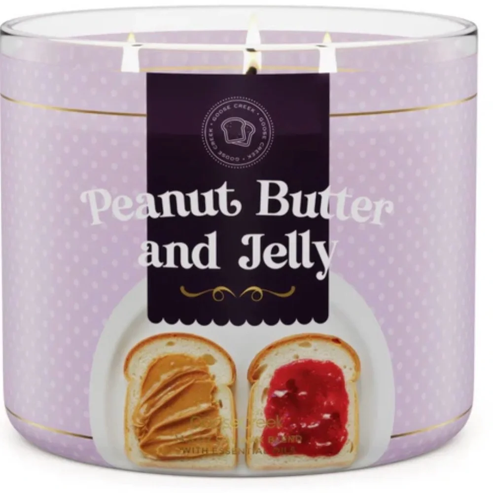 NWT Goose Creek Peanut Butter & Jelly 3-Wick Candle